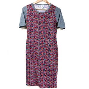 Lularoe Raglan Sleeve Mulit Mosaic Julia Dress F44